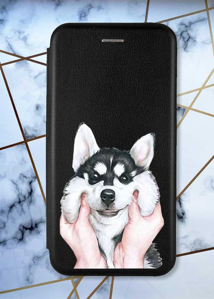 Чехол-книжка с рисунком для Samsung Galaxy A32 Чёрный; Мордочка (принт 121) G-Case (258289290)