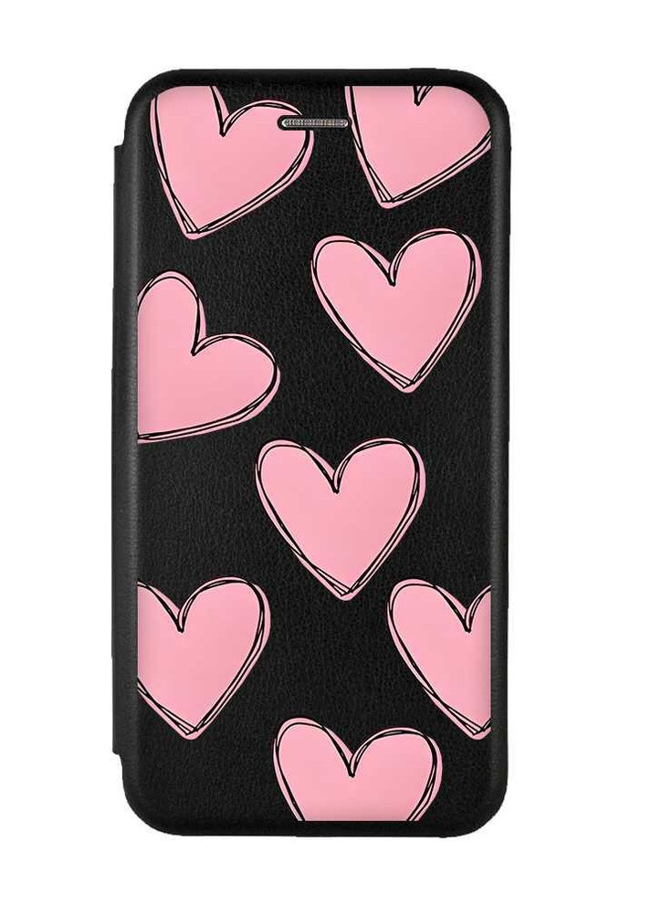 Чехол-книжка с рисунком для Samsung Galaxy A50 (2019) A505/A30s Черный; Сердечка розовые (принт 78) G-Case (258288276)