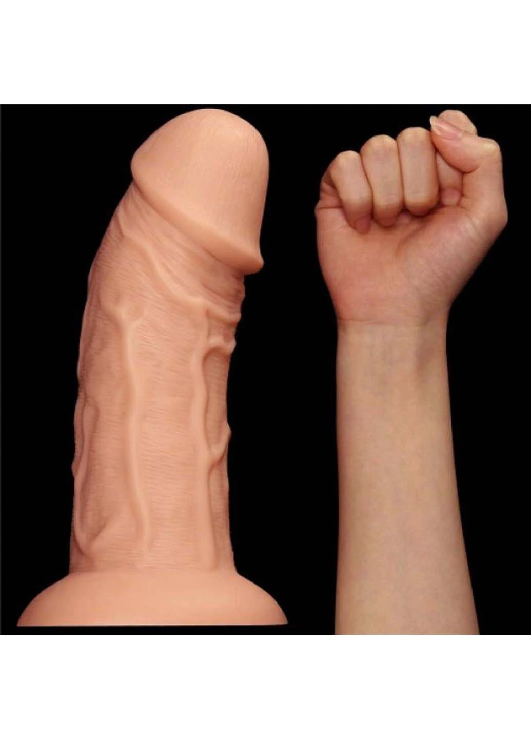 Фаллоимитатор гигант телесный Realistic Curved Dildo 9.5 Lovetoy (258290986)