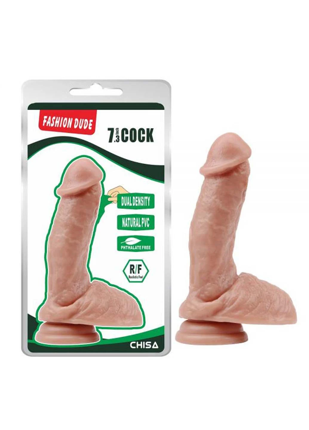 Телесный фаллоимитатор на присоске Fashion Dude 7.3 Inch Cock Chisa (258290766)