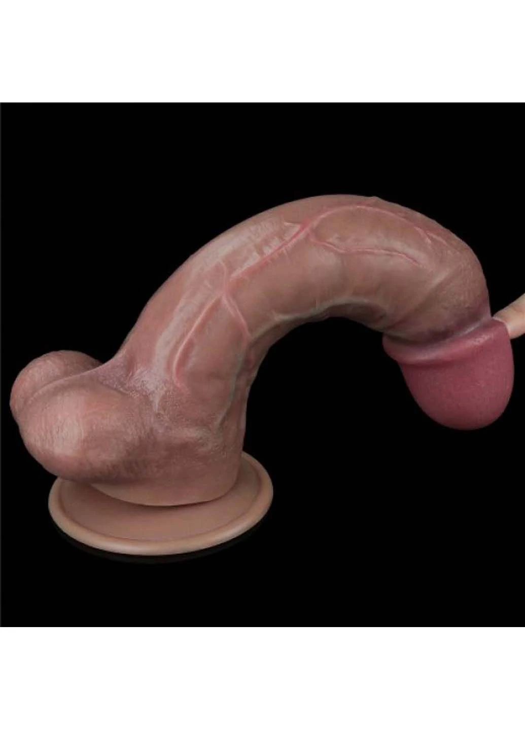 Рельефный фаллоимитатор Dual Layered Platinum Silicone Cock 10.5 Lovetoy (258291095)
