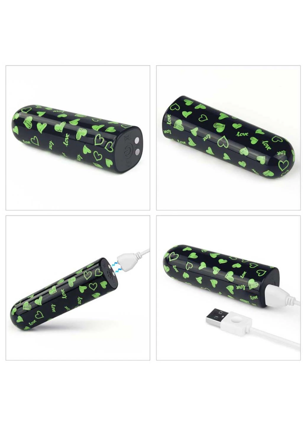 Компактный вибратор Rechargeable Glow-in-the-dark Heart Massager Lovetoy (258290905)