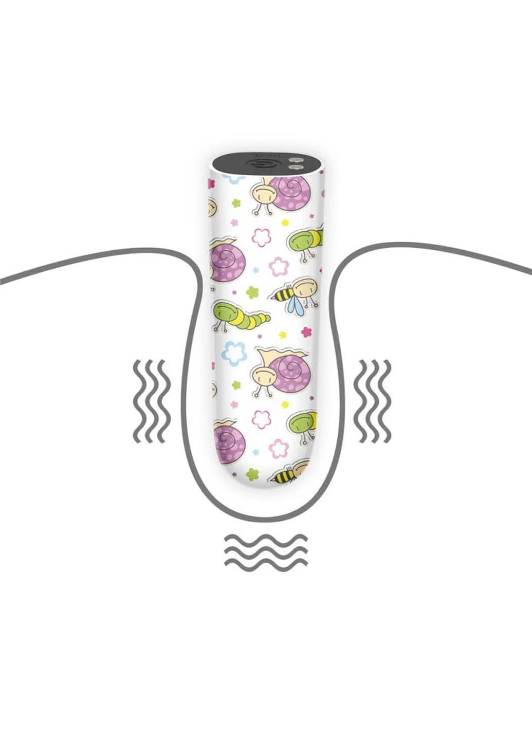 Компактный вибратор с принтом Rechargeable Snails Massager Lovetoy (258291086)
