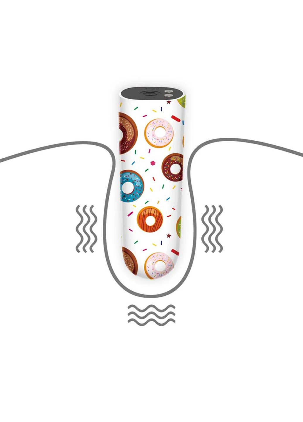 Компактный вибратор с принтом Rechargeable Donut Massager Lovetoy (258291135)