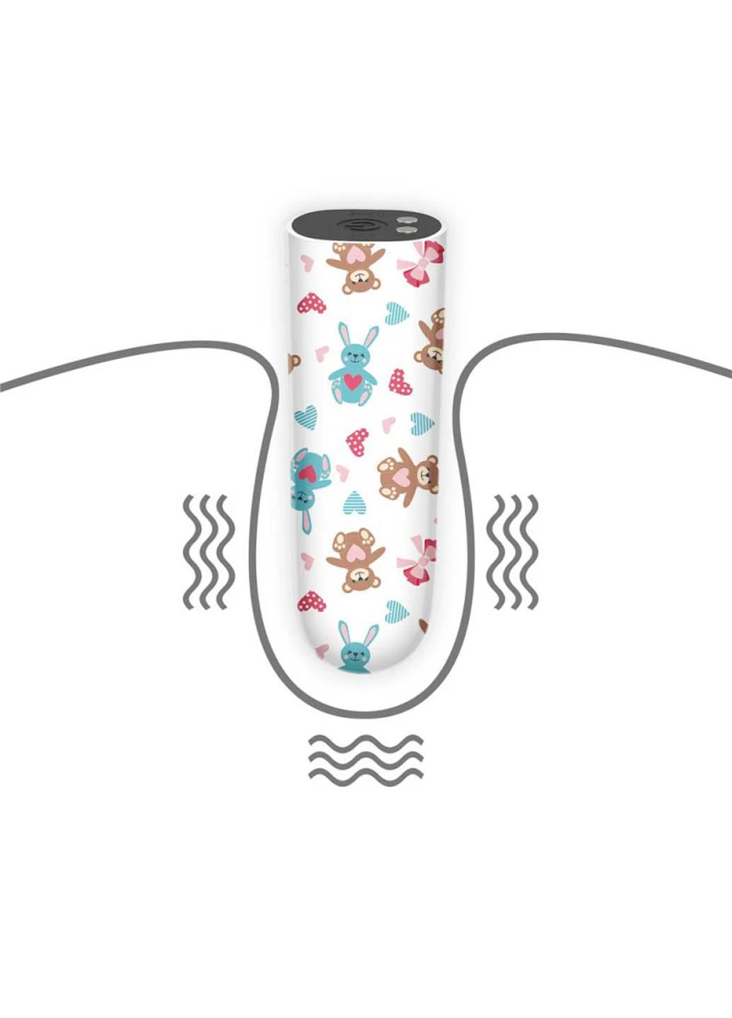Компактный вибратор с принтом Rechargeable Bear Massager Lovetoy (258290901)