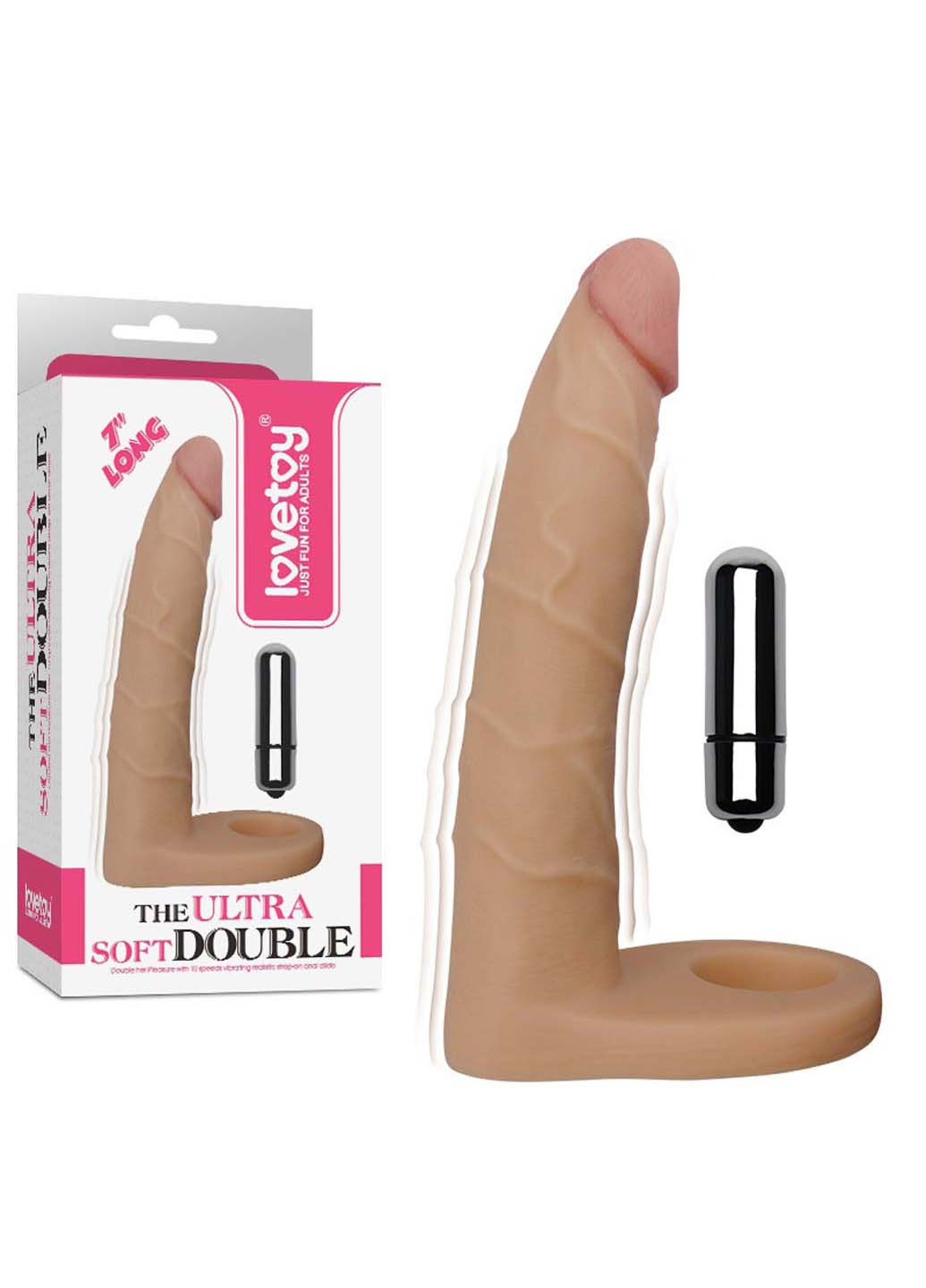 Насадка на пенис для анальной стимуляции The Ultra Soft Double Vibrating  7.0 Lovetoy бежевый ‣ Цена 1012 грн ‣ Купить в интернет-магазине Каста ‣  Киев, Одесса, Харьков ‣ Доставка по всей Украине!(#258291119)