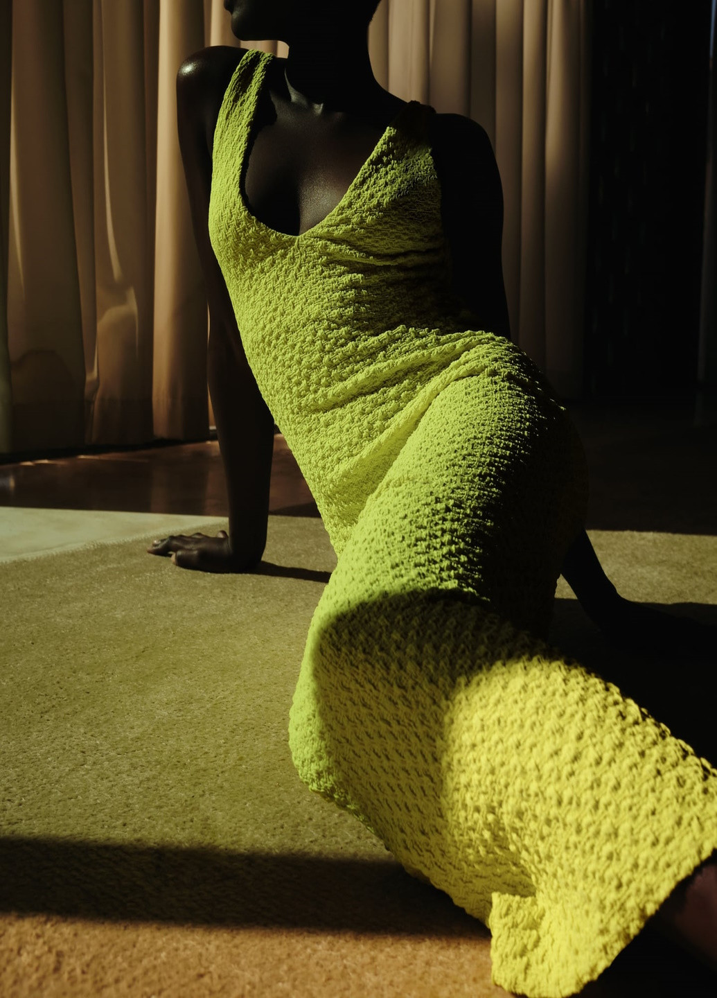 Лайм коктейльна сукня Zara з геометричним візерунком