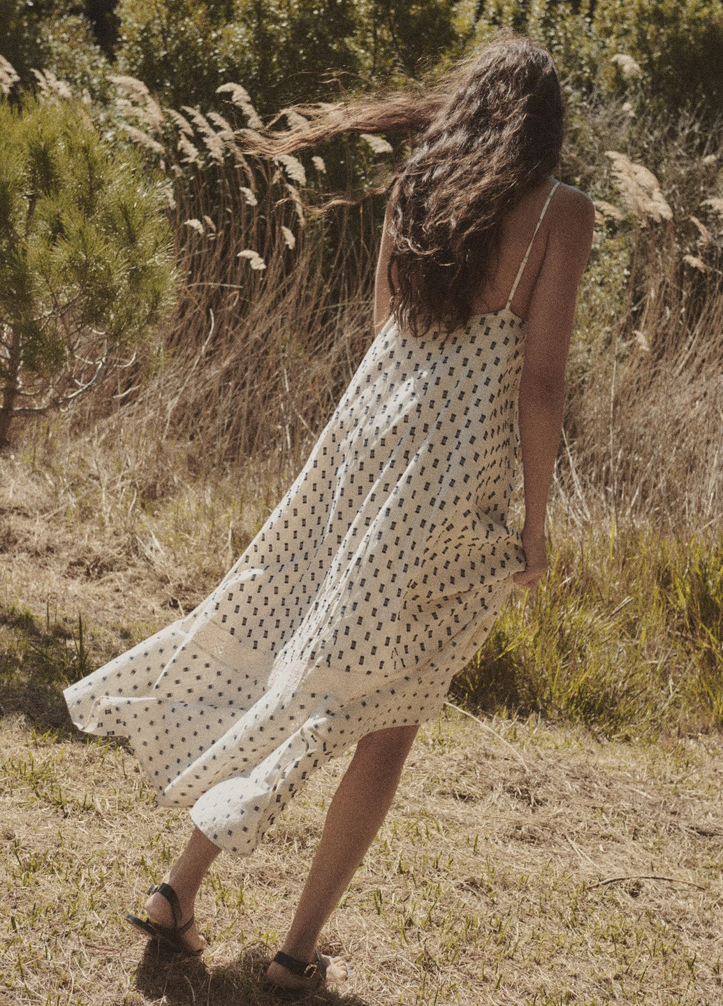 Комбинированное кэжуал платье Zara с абстрактным узором