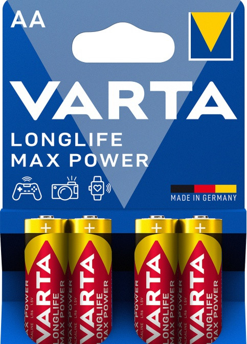 Батарейка MAX T./LONGLIFE MAX POWER AA alkaline bli 4 Varta (258297693)
