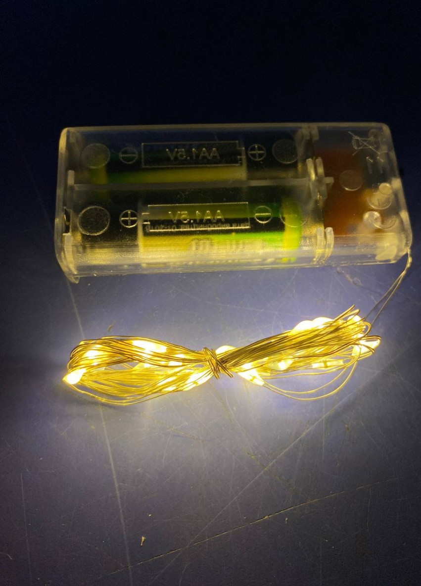 Новогодняя гирлянда роса на батарейках 30 LED, 3м, белый теплый Brille (258297675)