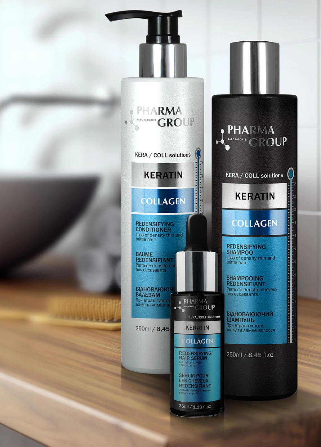 Восстанавливающий шампунь "KERATIN + COLLAGEN" Pharma Group Laboratories (258302509)