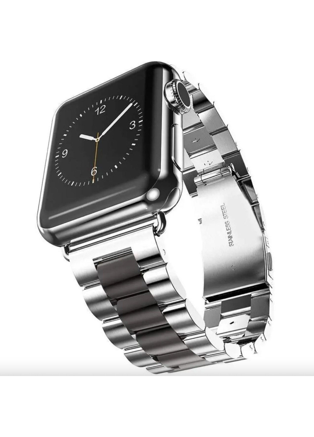 Ремешок Stainless Steel Band для Apple Watch 42/44/45/49 Black-Silver No Brand (258310834)