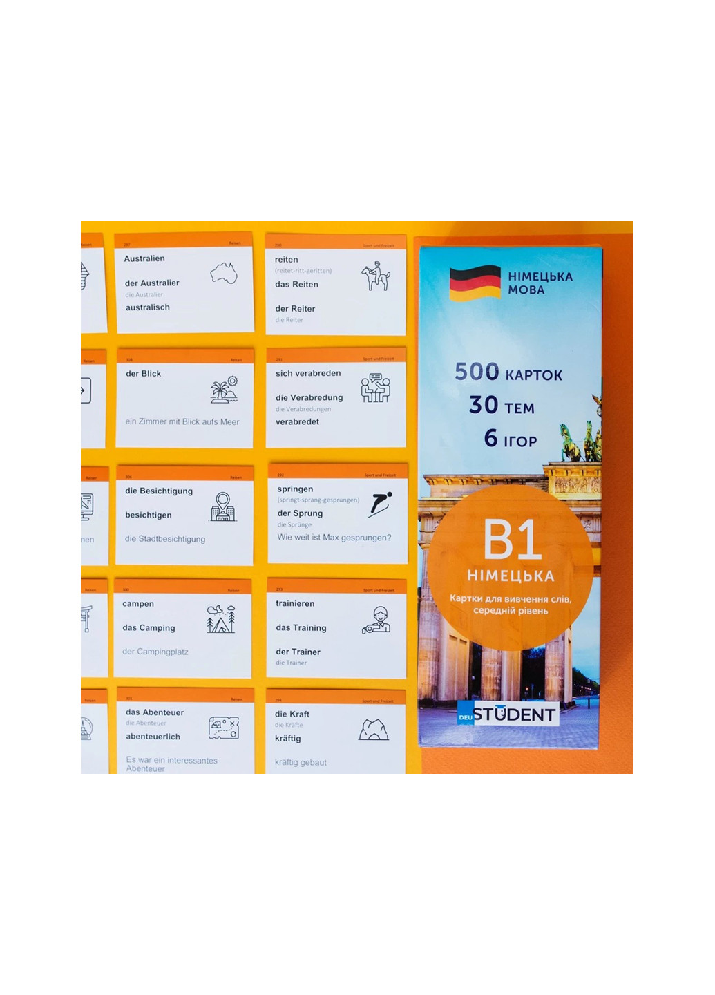 Карточки немецких слов Intermediate 59122905 500 шт. English Student (258301935)