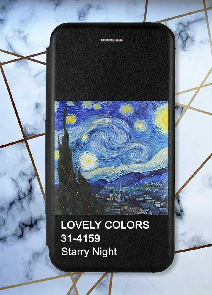 Чохол-книжка з малюнком для Samsung Galaxy A50 (2019) A505/A30s Чорний; Зоряна ніч (принт 74) G-Case (258306614)