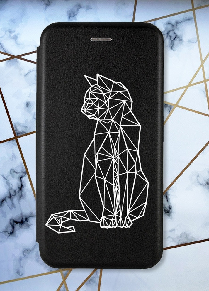 Чехол-книжка с рисунком для Samsung Galaxy A03/A035 Черный; Кошечка (принт 125) G-Case (258309789)