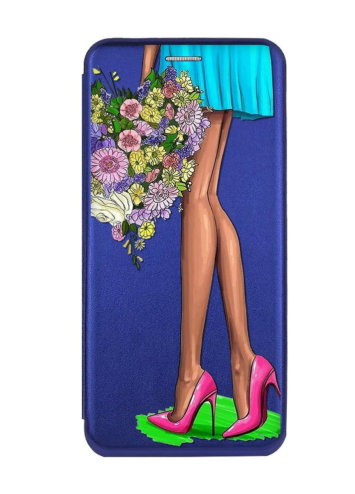 Чехол-книжка с рисунком для Samsung Galaxy А10 (2019) А105 Синий; Цветочное настроение (принт 226) G-Case (258307781)