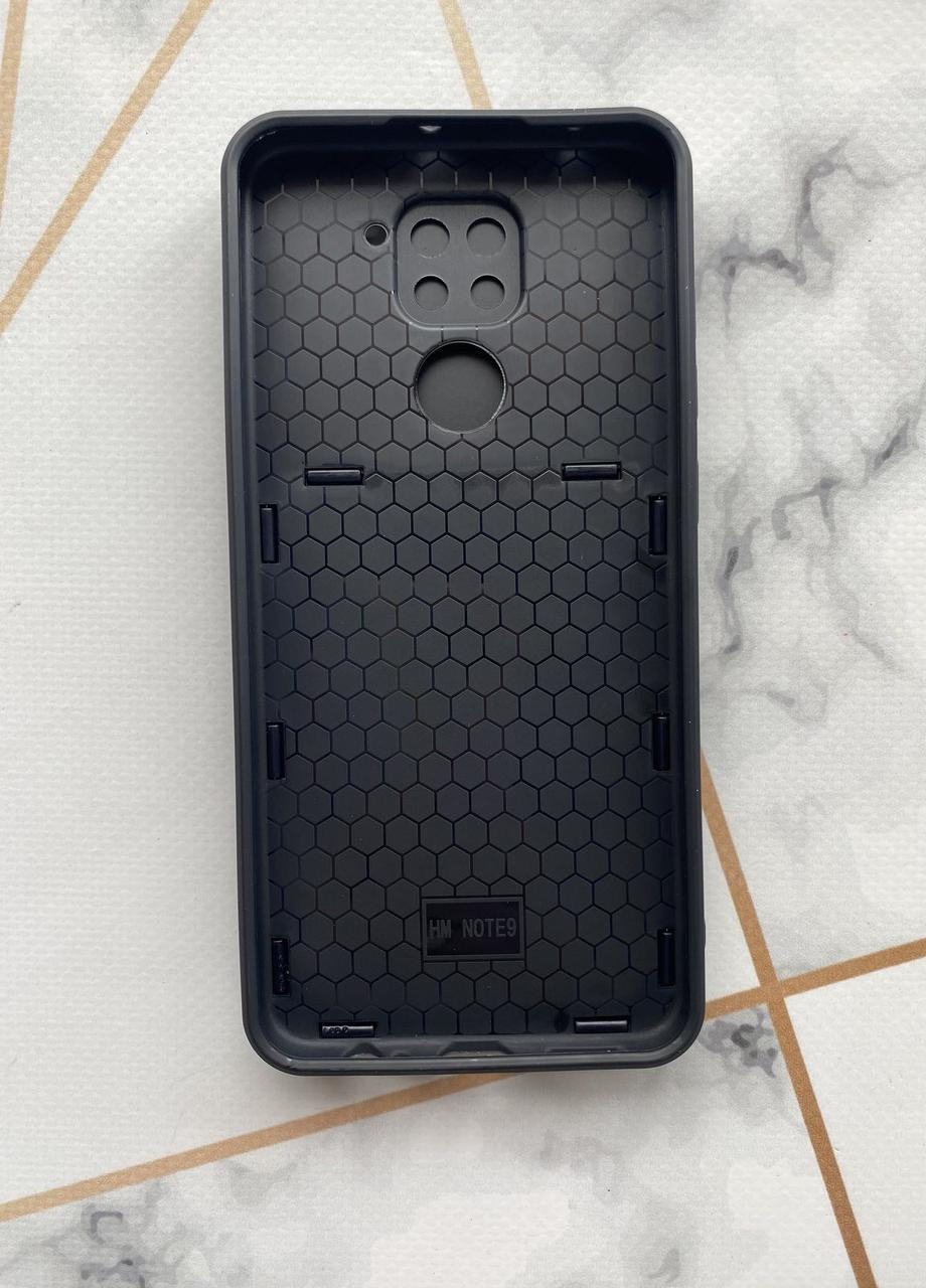Силиконовый чехол со слайд-камерой и кольцом-подставкой для Xiaomi Redmi Note 9 Чёрный Creative (258308570)