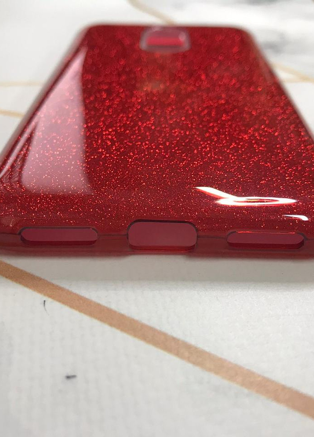 Силиконовый блестящий чехол для Xiaomi redmi 5 plus Красный Creative (258310719)