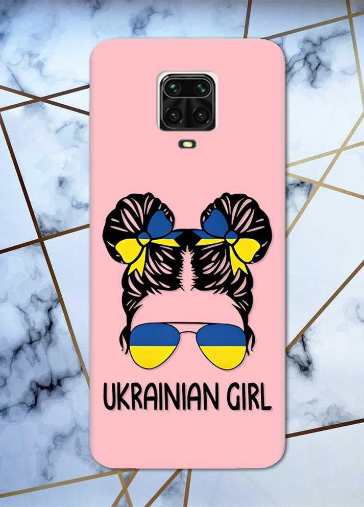 Розовый чехол на Xiaomi Redmi Note 9 Pro / 9S / 9 Pro Max патриотический дизайн Украинская девушка принт 113 Creative (258309187)