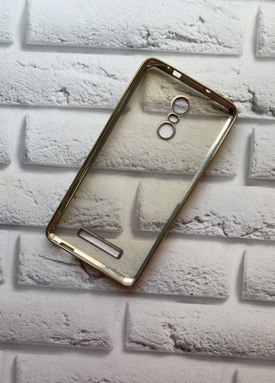 Силіконовий чохол із золотим обідком для Xiaomi Redmi Note 3 / Note 3 Pro Золотий Creative (258309308)