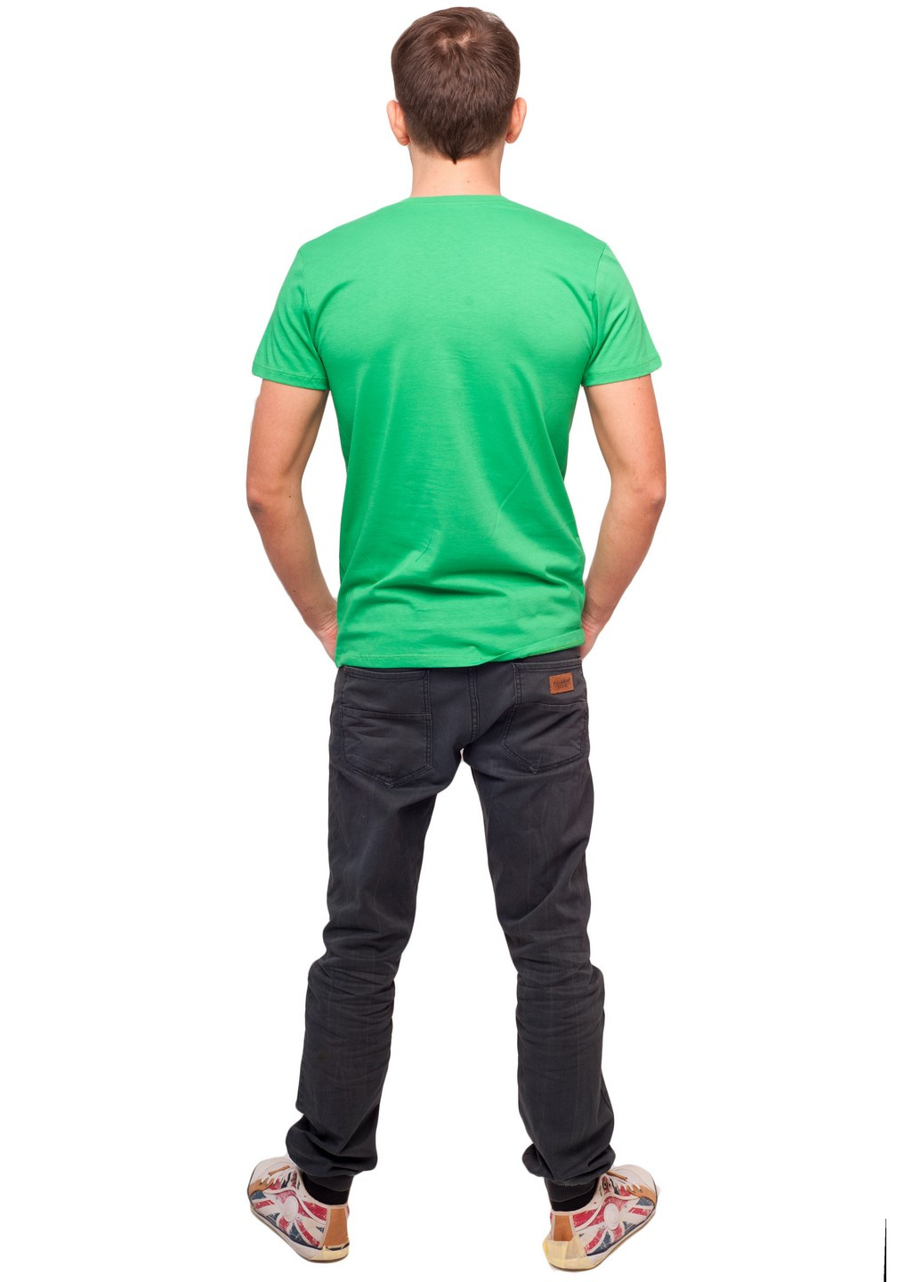 Зеленая футболка мужская Наталюкс 12-1338
