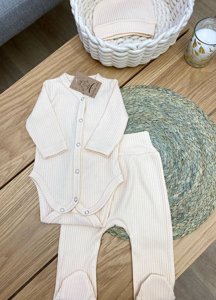 Персиковый демисезонный набор в роддом для новорожденного Баранчик БО