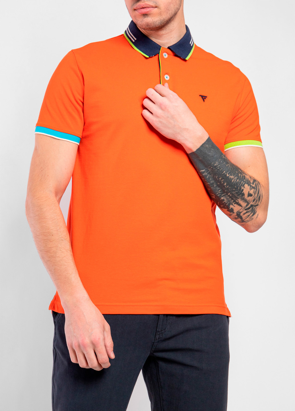Оранжевая футболка-поло для мужчин Fred Mello
