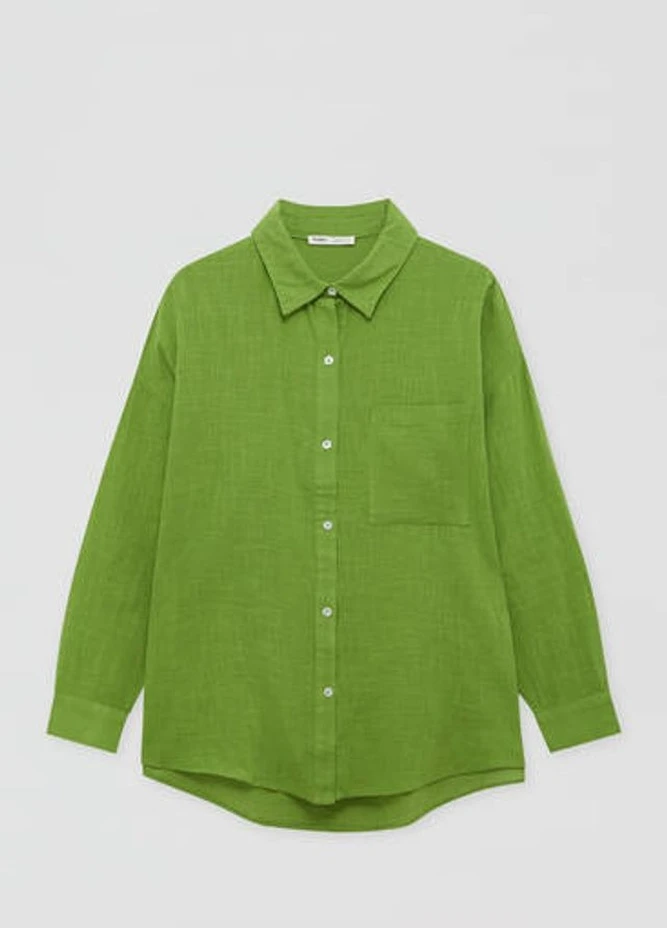 Зелёная рубашка Pull & Bear