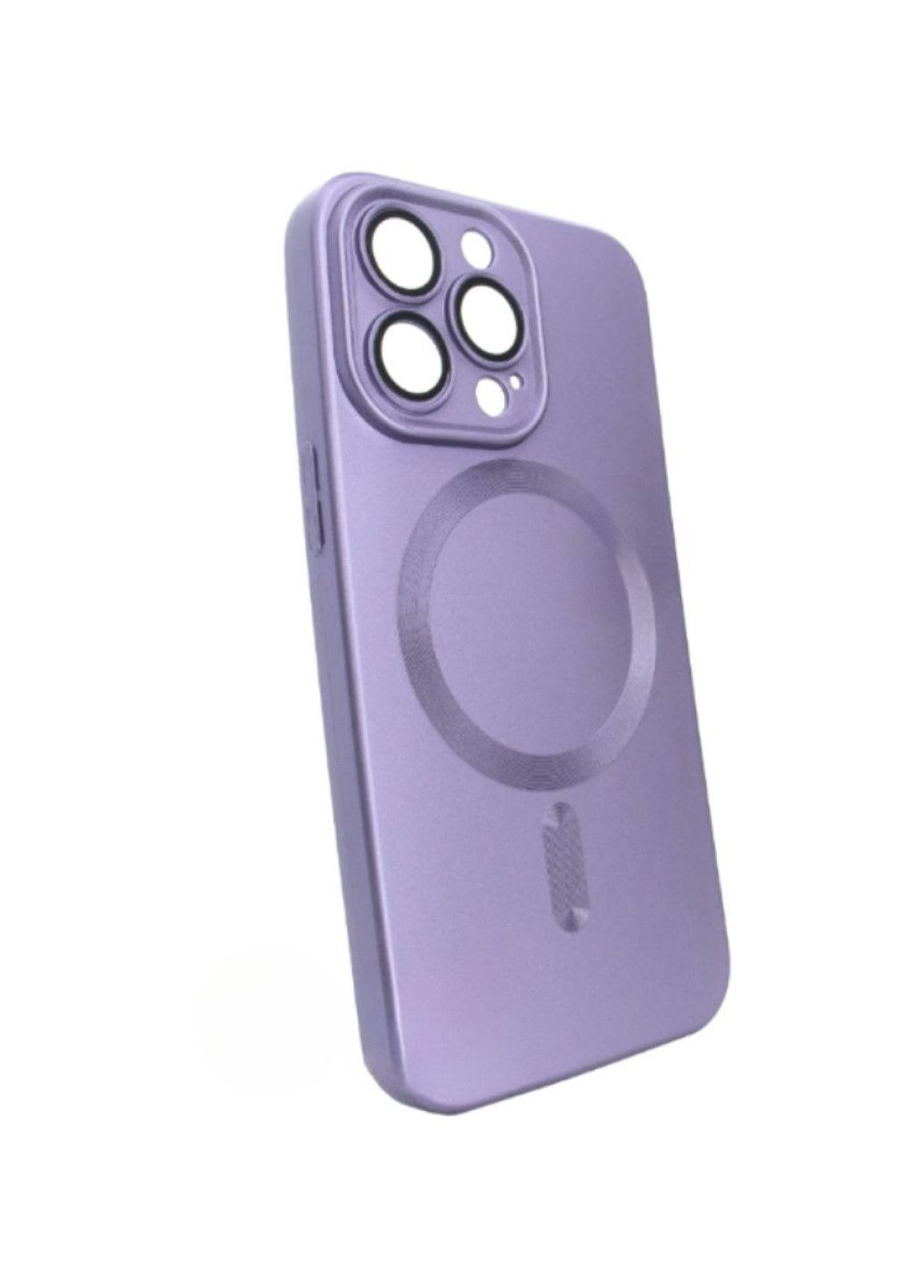 Чохол матовий Silicone with MagSafe для iPhone 13 Pro Max із захісними лінзами на камеру Deep Purple No Brand (258386603)