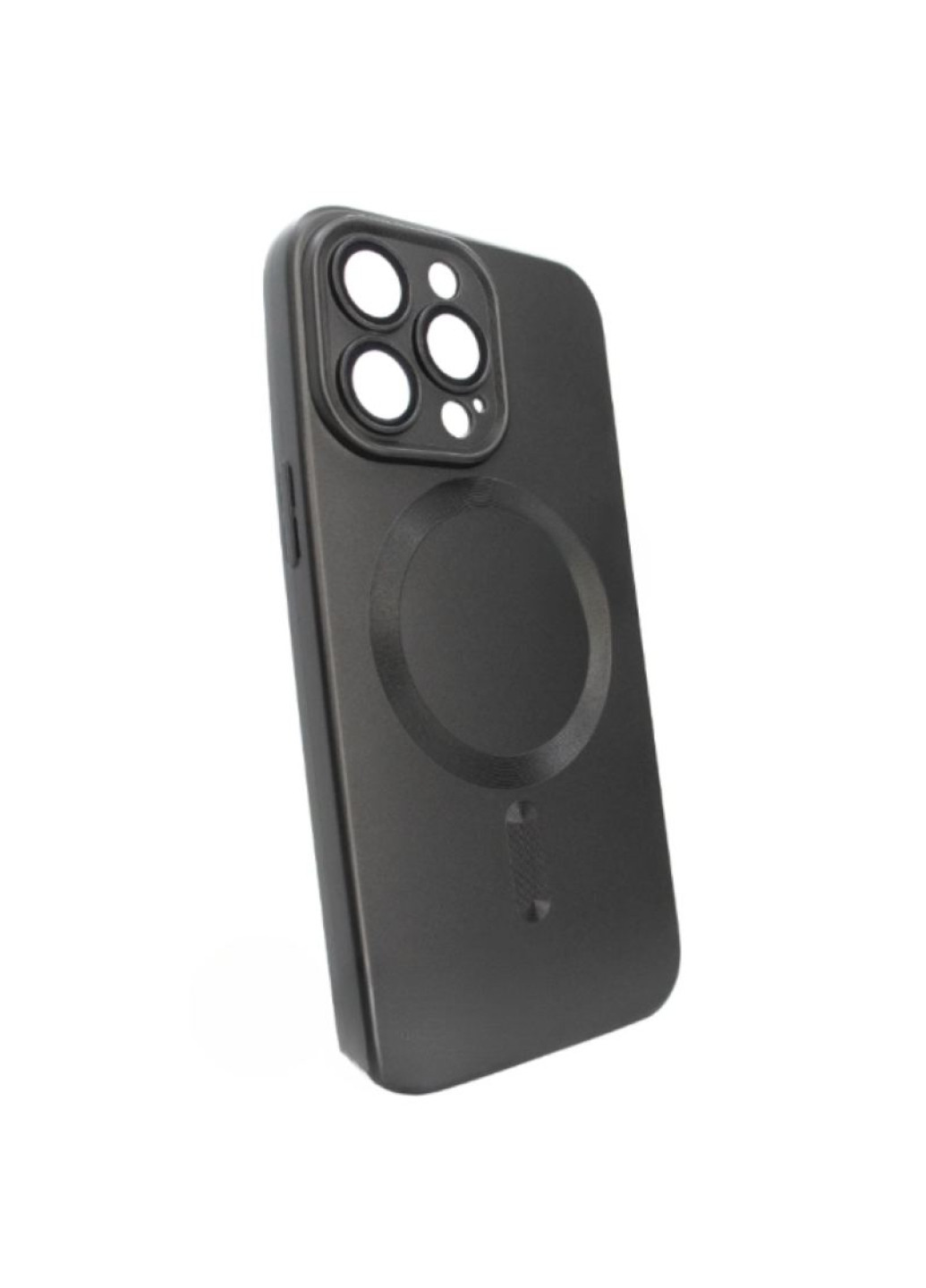 Чохол матовий Silicone with MagSafe для iPhone 14 Pro із захісними лінзами на камеру Black No Brand (258386592)