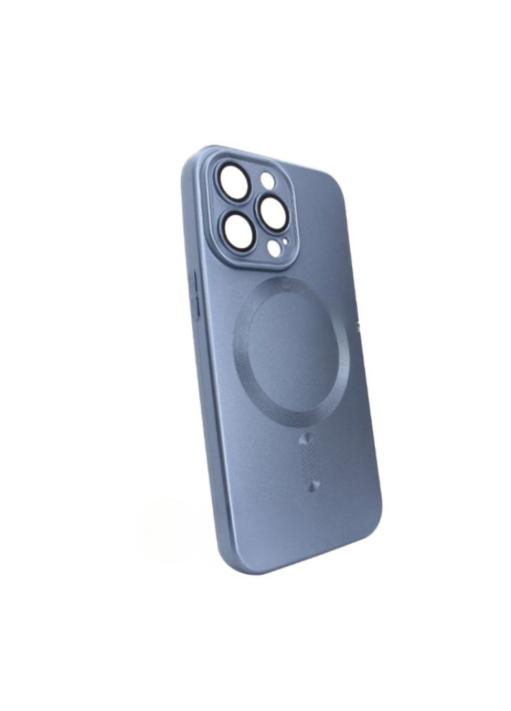 Чехол матовый Silicone with MagSafe для iPhone 14 Pro Max с защитными линзами на камеру Midnight Blue No Brand (258386591)