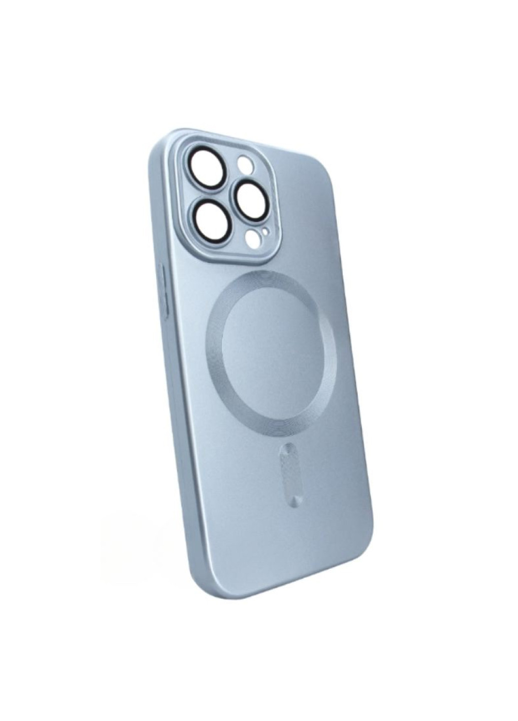 Чехол матовый Silicone with MagSafe для iPhone 13 Pro Max с защитными линзами на камеру Sierra Blue No Brand (258386590)