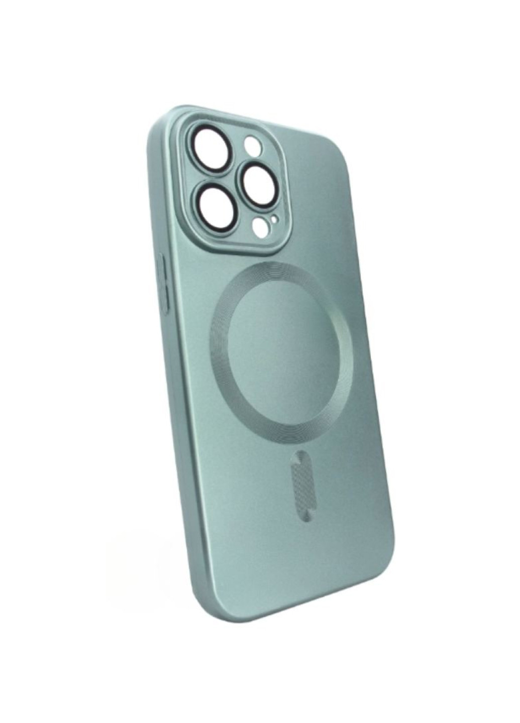Чохол матовий Silicone with MagSafe для iPhone 14 Pro із захісними лінзами на камеру Green No Brand (258386613)