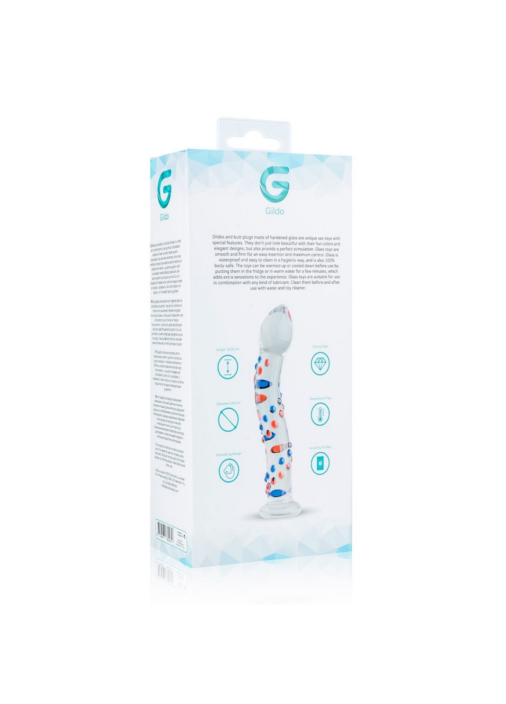 Стеклянный дилдо с изгибами и рисунком Glass Dildo No. 3 Gildo (258354310)