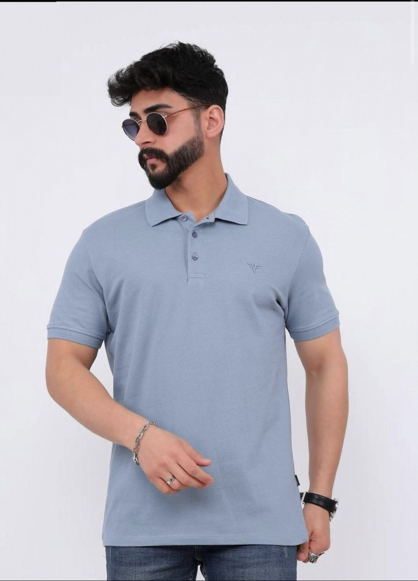 Серо-голубой футболка-футболка поло для мужчин Fabregas