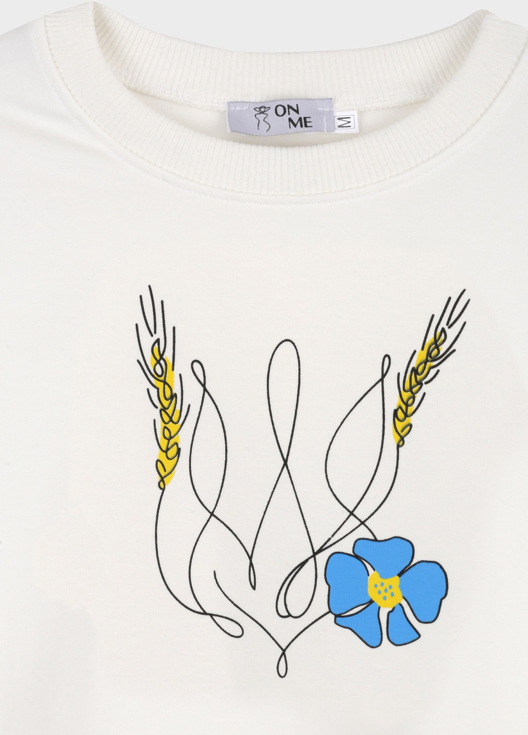 Свитшот Колосок Blue World - крой украинская символика молочный повседневный - (258360102)