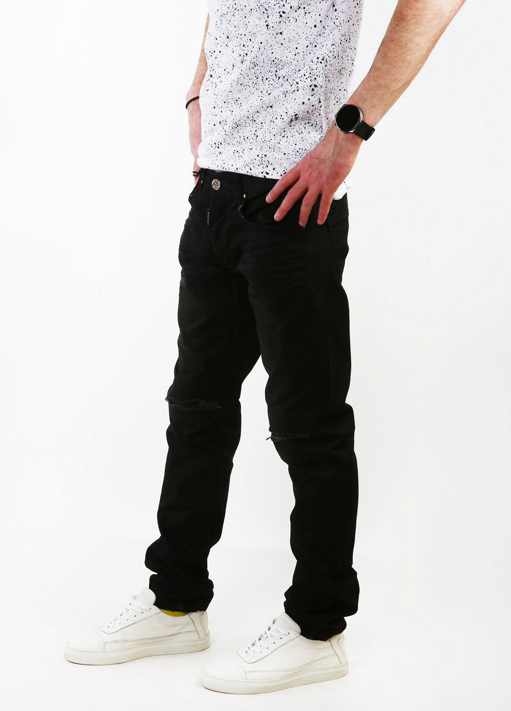 Черные демисезонные джинсы Natsui