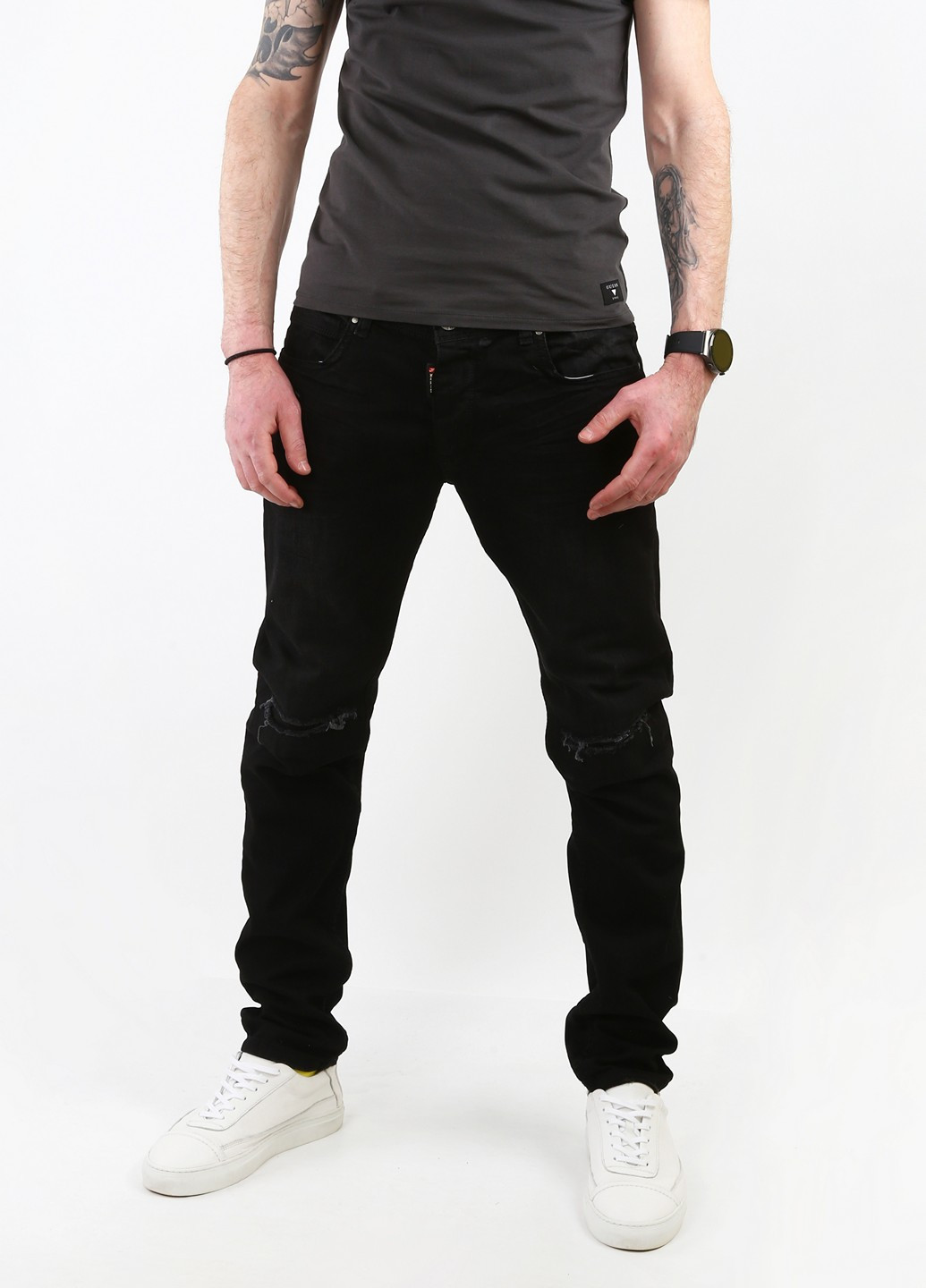 Черные демисезонные джинсы JF MARIO