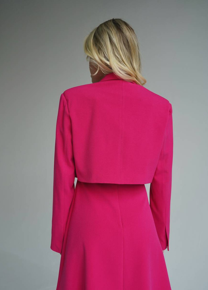 Розовый женский пиджак укороченный romashka Ромашка однотонный - демисезонный