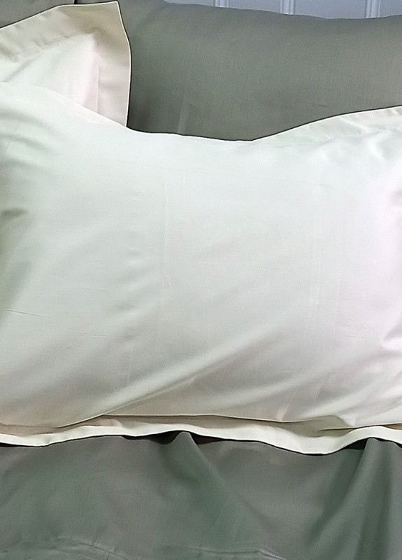 Постільна білизна MERISET ДУЕТ MILK CHAMPAGNE/OLIVE Premium Сатин однотон Сімейна No Brand (258386088)