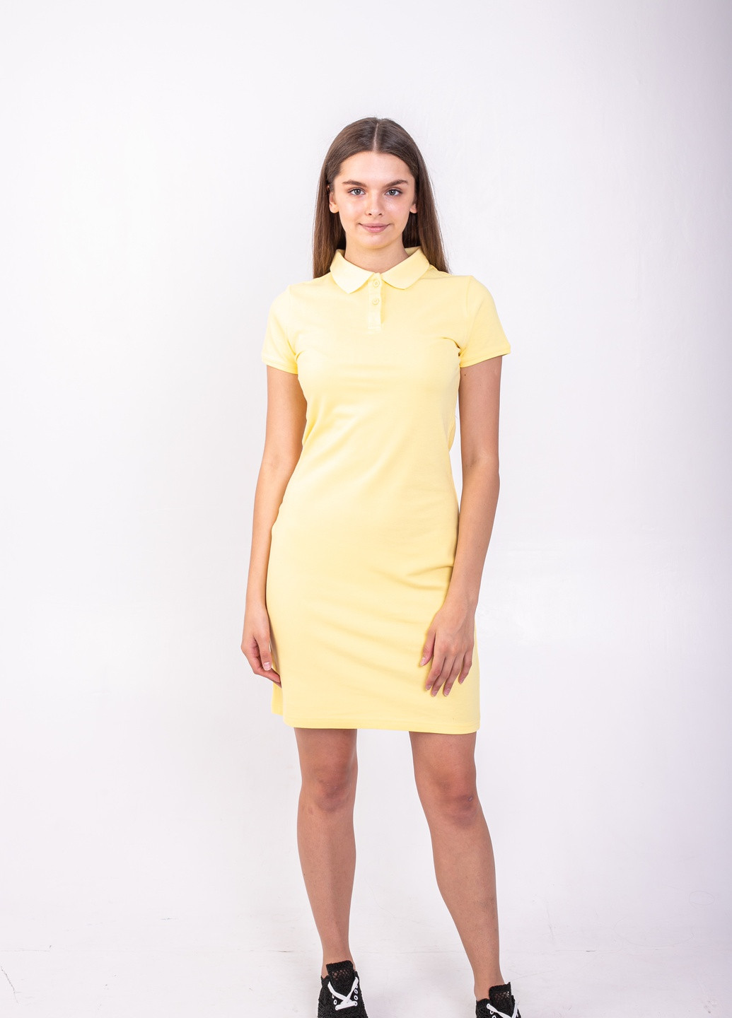 Светло-желтое кэжуал платье поло поло TvoePolo однотонное