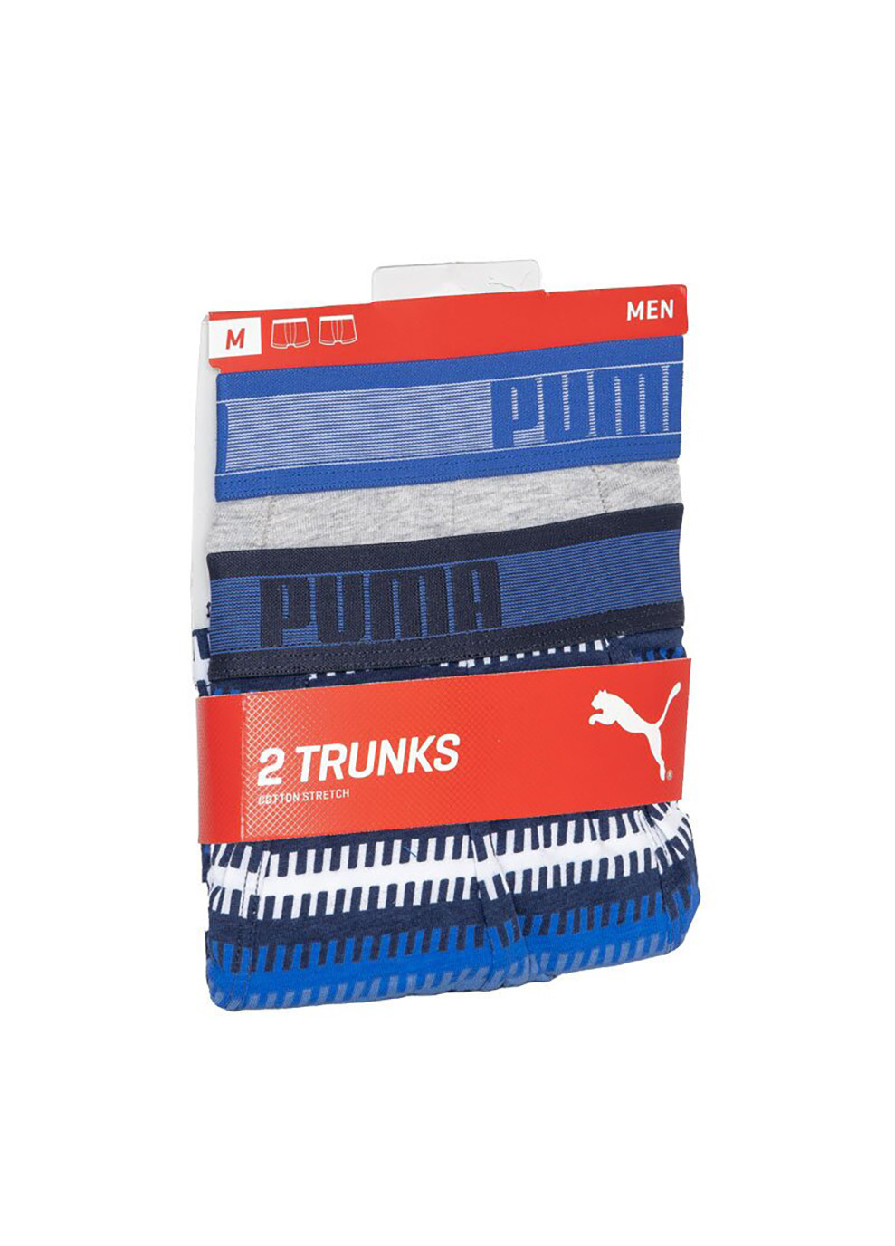 Worldhood Stripe Trunk 2-pack S gray/blue Puma трусы-боксеры (258402873)