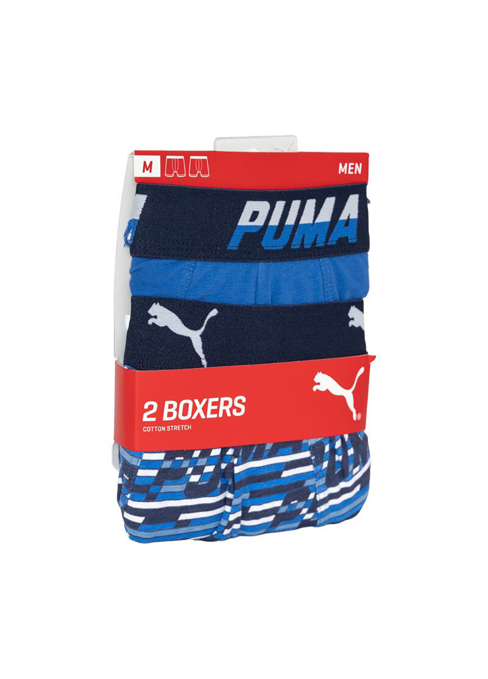 Труси-боксери Logo AOP Boxer 2-pack M blue Puma трусы-боксеры (258402851)