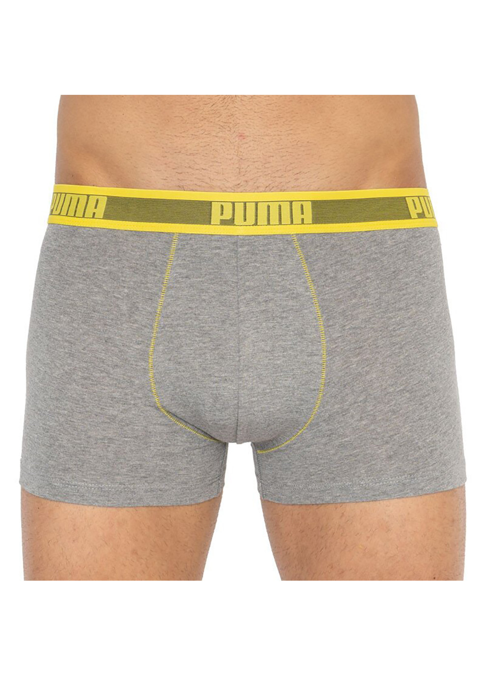 Worldhood Stripe Trunk 2-pack S gray/yellow Puma трусы-боксеры (258402841)