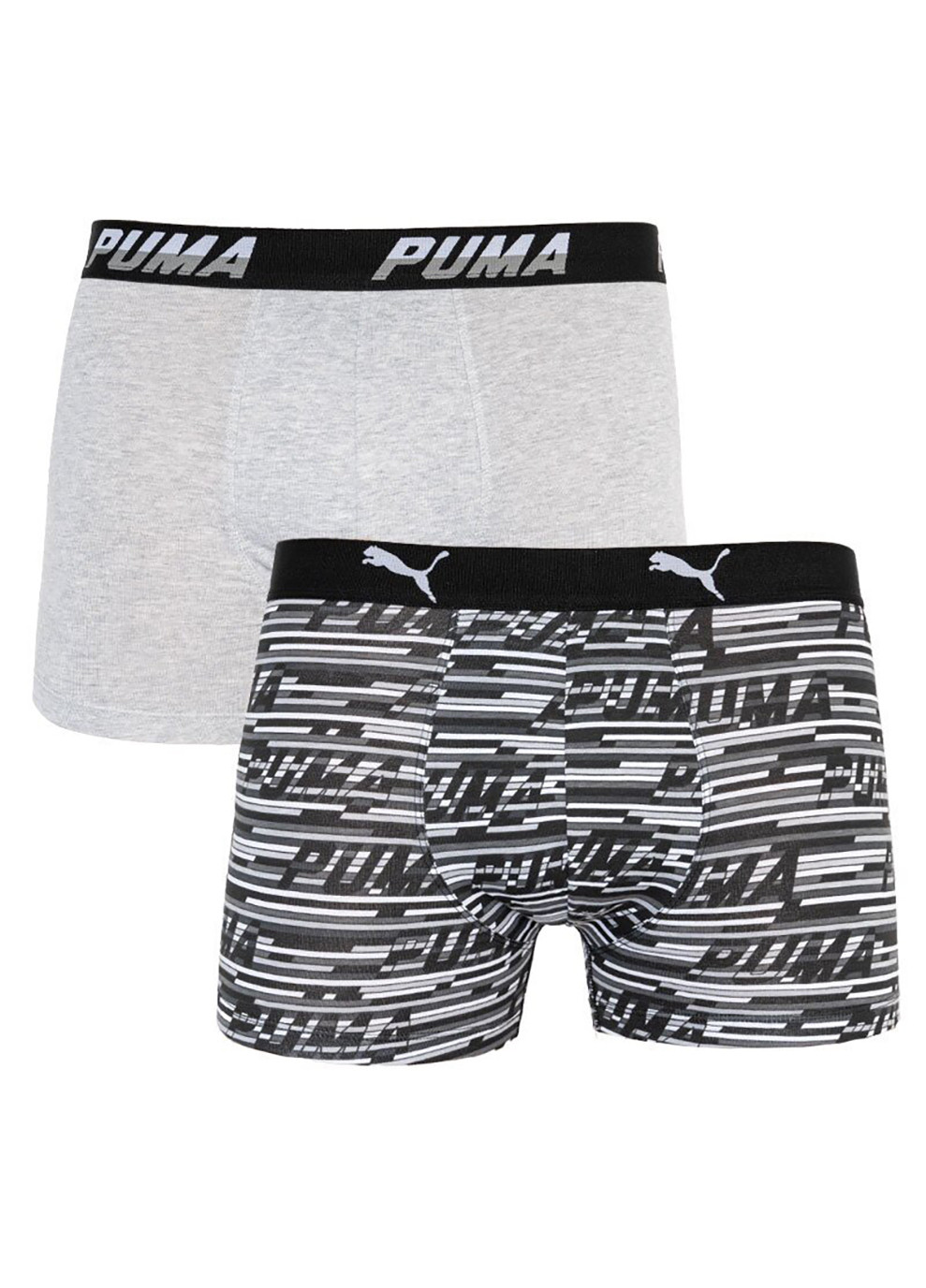 Труси-боксери Logo AOP Boxer 2-pack S gray/white/black Puma трусы-боксеры (258402854)