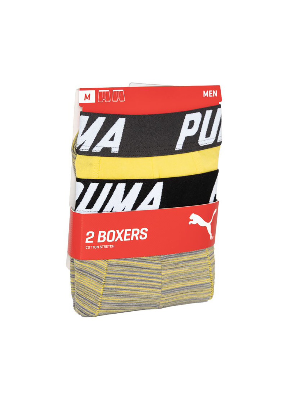 Bold Stripe Boxer 2-pack S gray/white Puma трусы-боксеры (258402864)