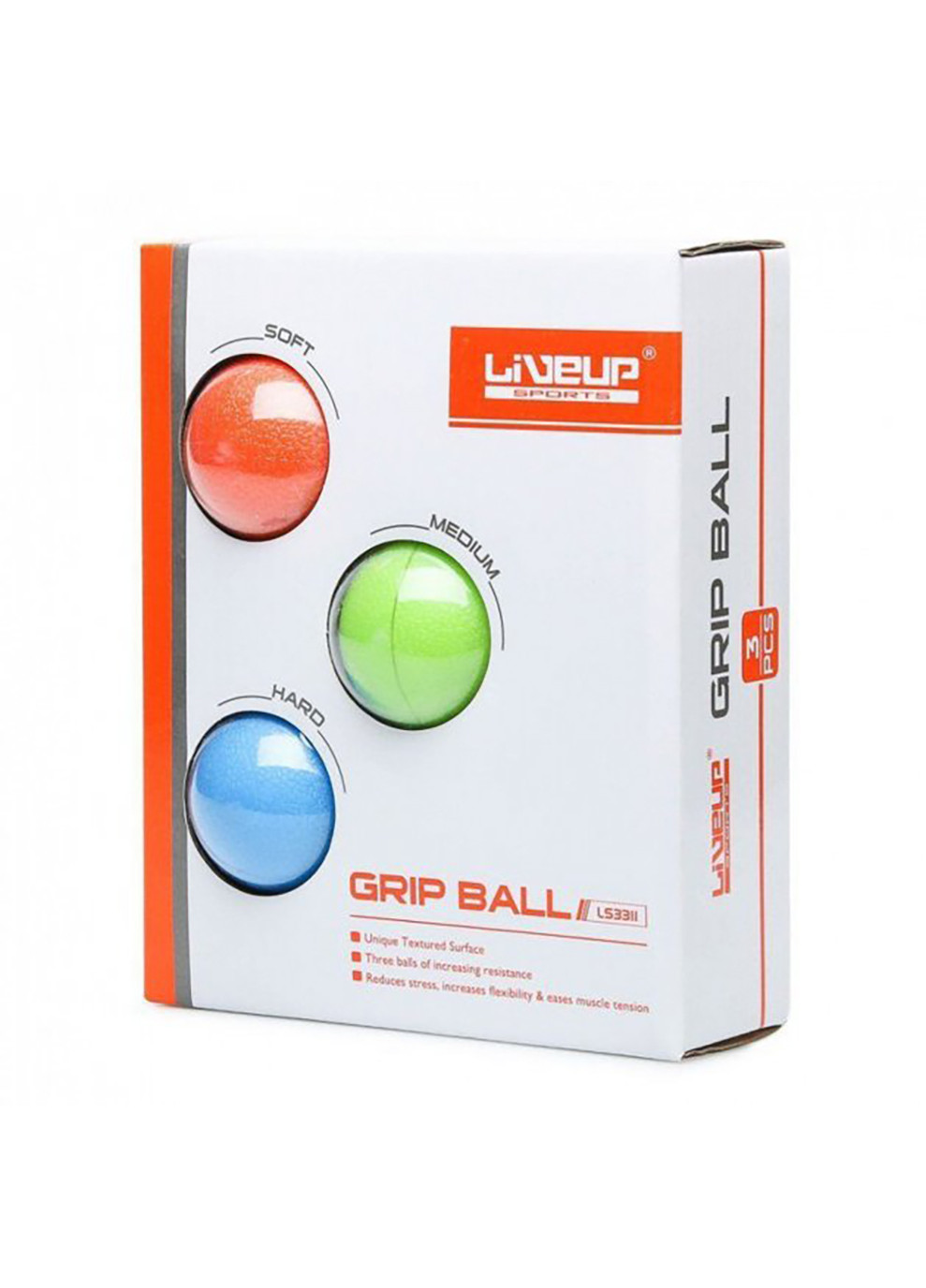 Набір мячиків-еспандерів GRIP BALL різнокольоровий 4,5x6.5 LiveUp (258402796)