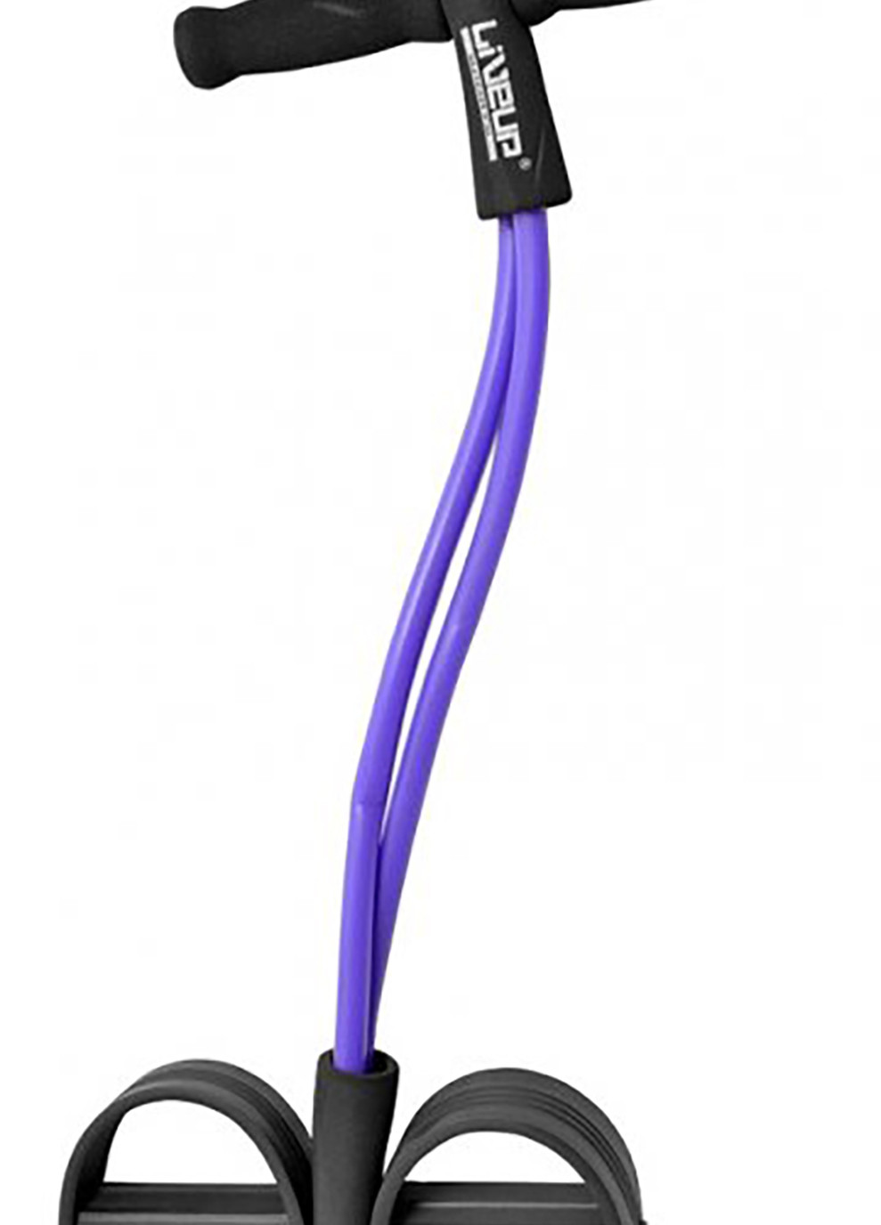 Еспандер з упорами для ніг SOFT PULL фіолетовий 62см LiveUp (258402797)
