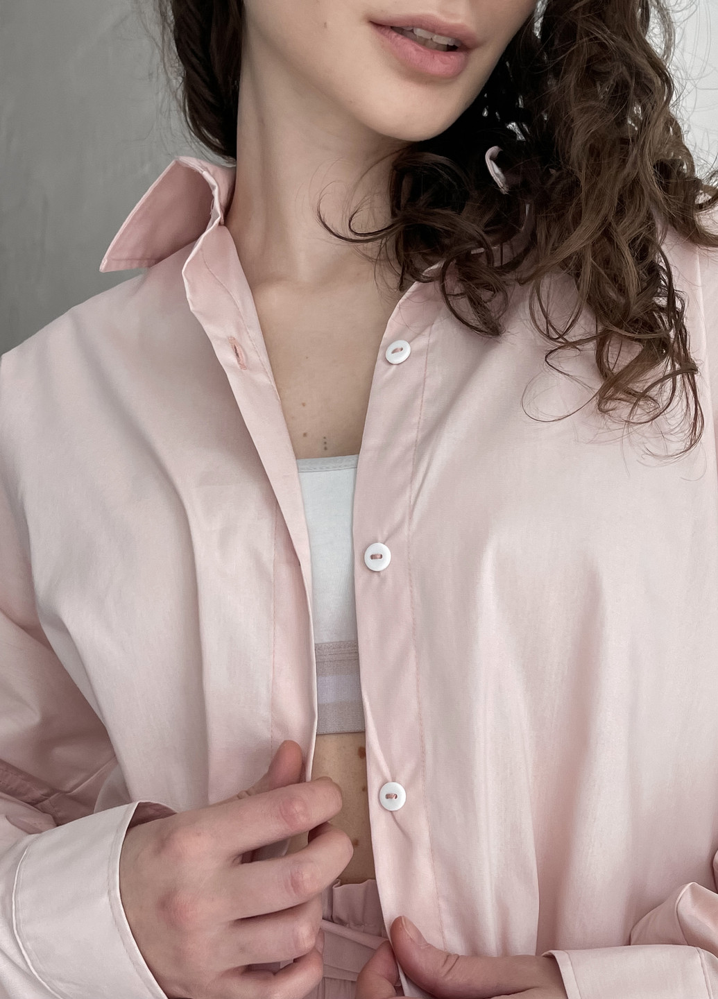 Розовая кэжуал рубашка однотонная Merlini с длинным рукавом
