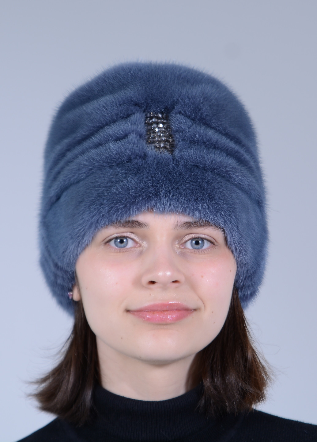 Женская зимняя шапка Тюрбан из натурального меха норки Меховой Стиль чалма (258413788)